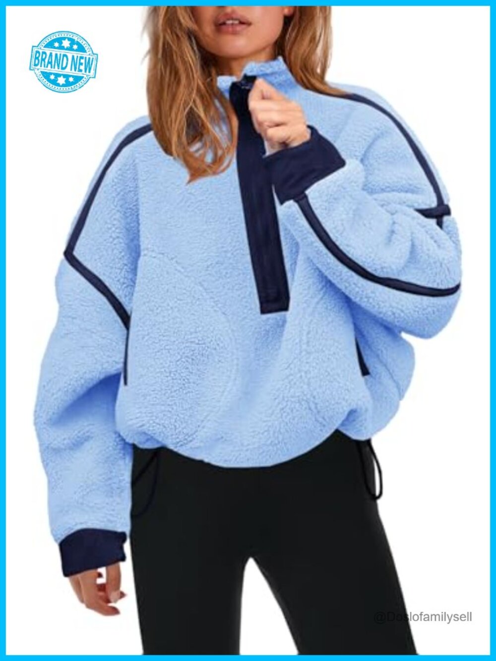 Panadila Womens Half Zip Fleece Pullover Sherpa Jacket